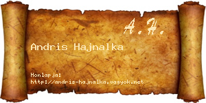 Andris Hajnalka névjegykártya